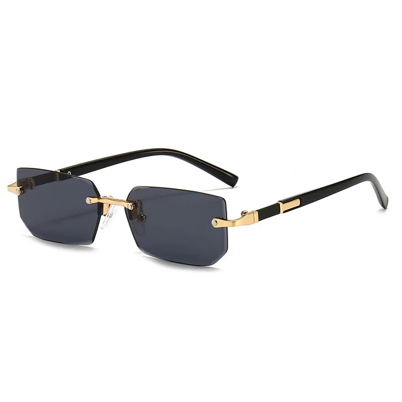 Clearance_Rimless Sunglasses Rectangle Fashion Popular Women Men Shades Small Square Sun Glasses For Female Male Summer Travelin — image 2