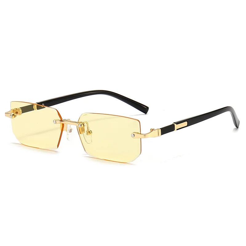 Clearance_Rimless Sunglasses Rectangle Fashion Popular Women Men Shades Small Square Sun Glasses For Female Male Summer Travelin — image 5