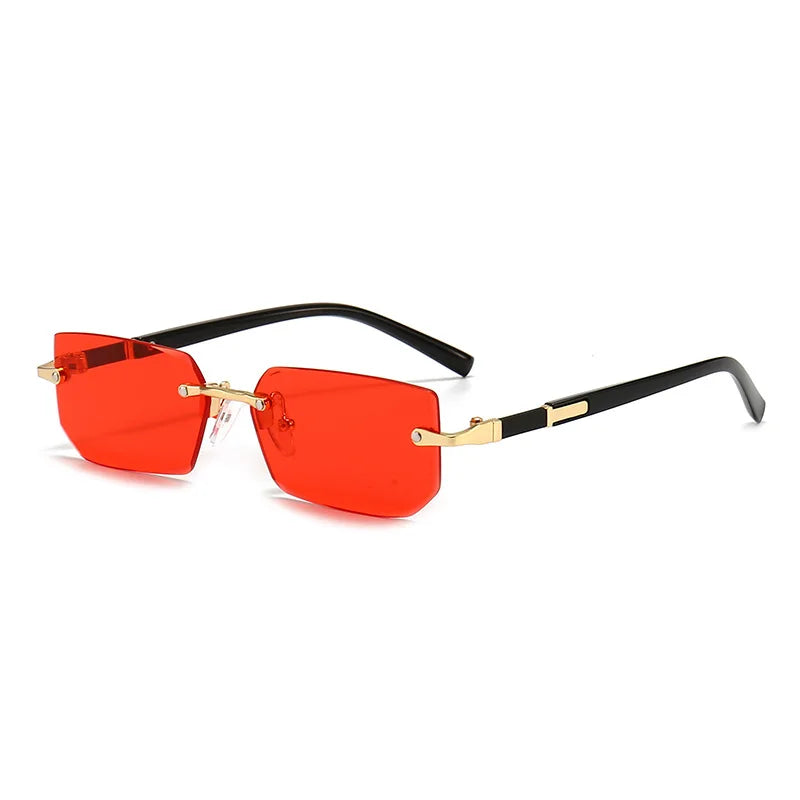Clearance_Rimless Sunglasses Rectangle Fashion Popular Women Men Shades Small Square Sun Glasses For Female Male Summer Travelin — image 6